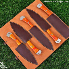 Professional 5-Piece Damascus Steel Chef Knife Set