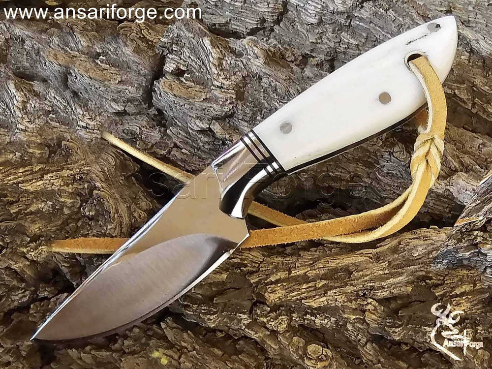 Cross Draw Cowboy Knife with the real bone handle and 416 stainless steel bolster.