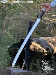 Handmade cutlass pirate sword with ebony wood handle.