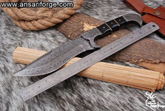 Handmade Damascus steel hunting knife - Buffalo horn handle Tactical knife
