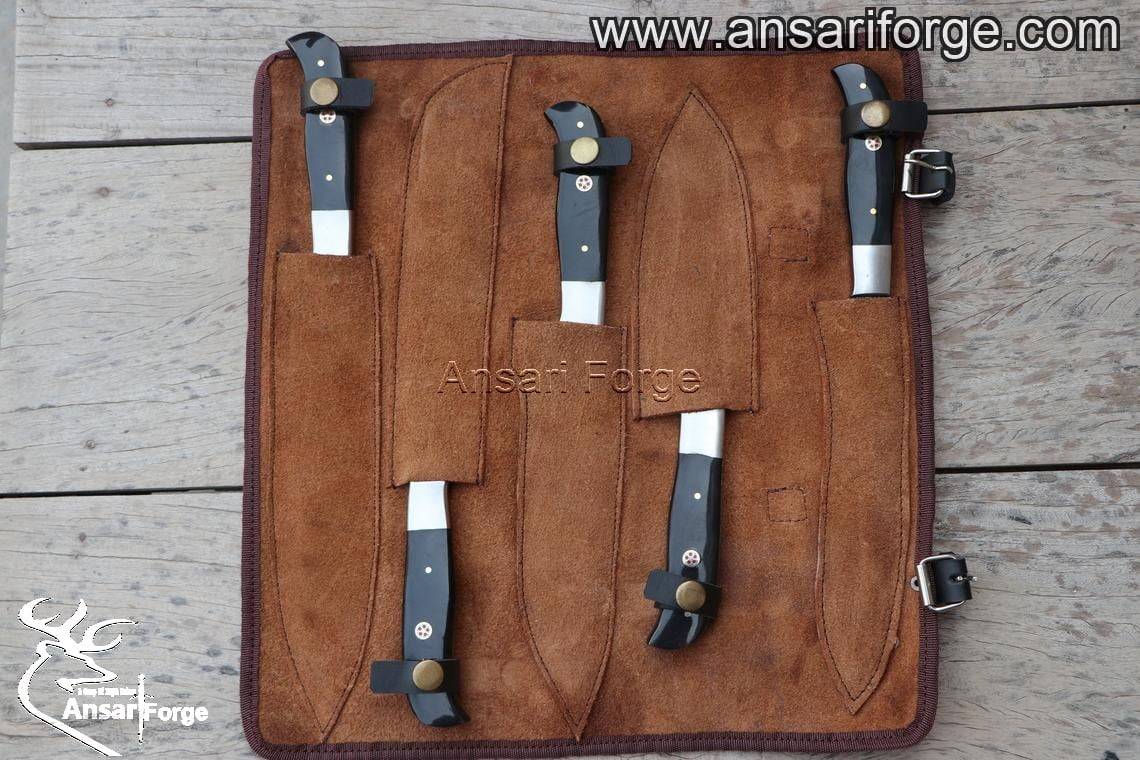 Chef knife set best japanese Damascus steel 5 pc kitchen knife set