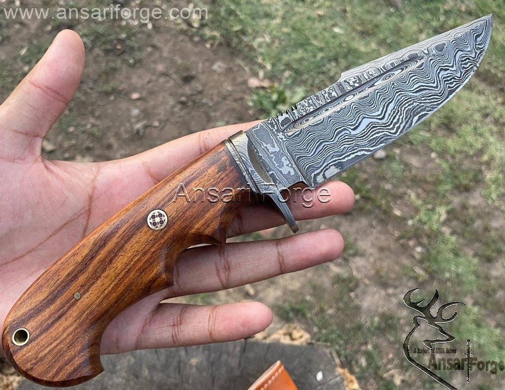 Exquisite Damascus steel knife for sale.