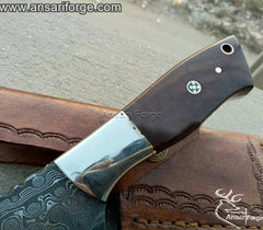 7 Inch Meat Cleaver Knife Damascus Steel Rain Drop Wood Handle