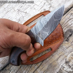 Custom Handmade Damascus Hunting Knife EDC Skinner