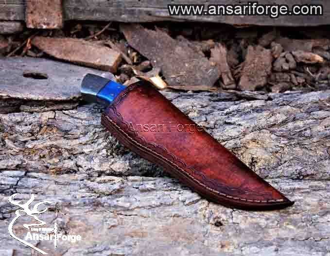 Damascus steel hunting knife /skinner bone handle