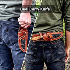 Custom handmade Damascus knife ladder blade