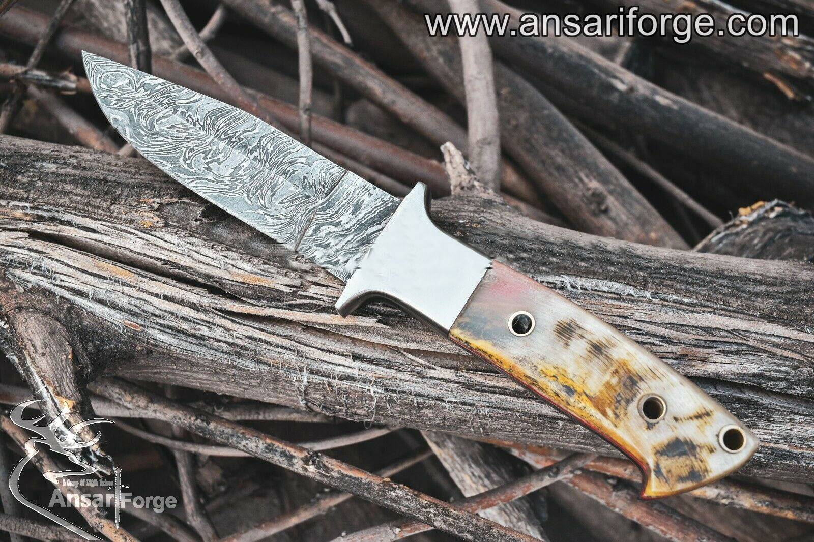 Custom made Damascus hunting knife - Black Friday Deal