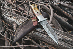 Custom made Damascus hunting knife - Black Friday Deal