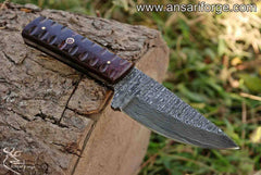 Damascus steel custom made skinner