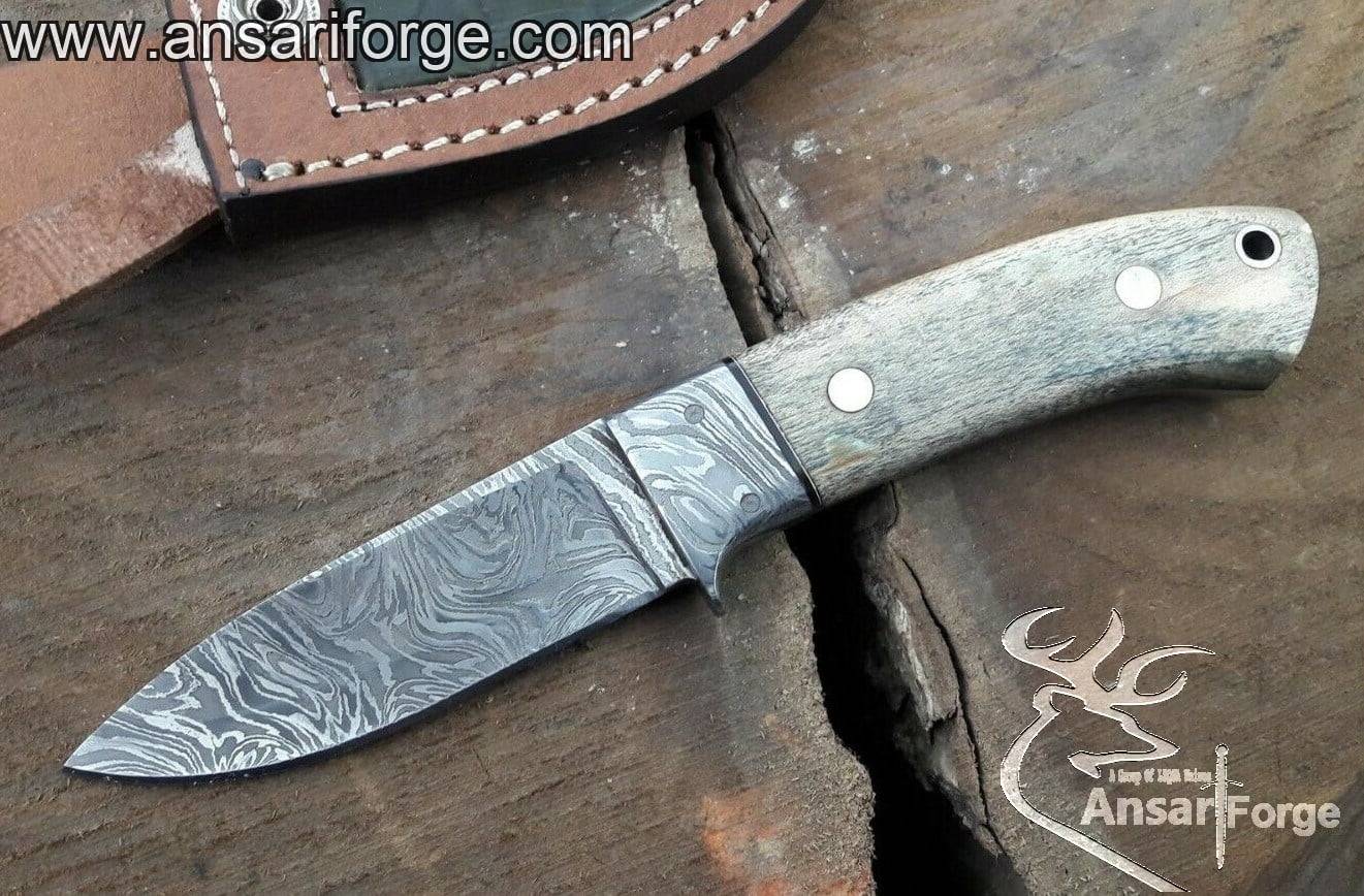 Forged Damascus hunting knife - Black Friday Deal