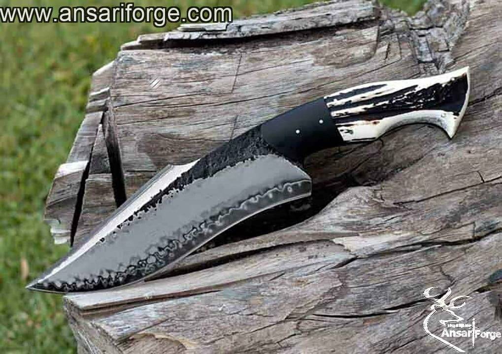 San mai 1095 hamon line hunting knife - New year sale