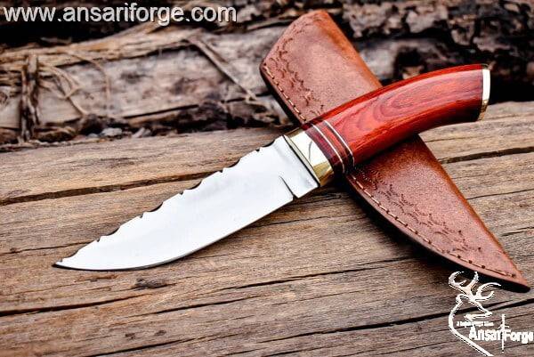 Custom handmade 420 steel hunting knife pakka wood