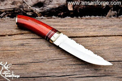 Custom handmade 420 steel hunting knife pakka wood
