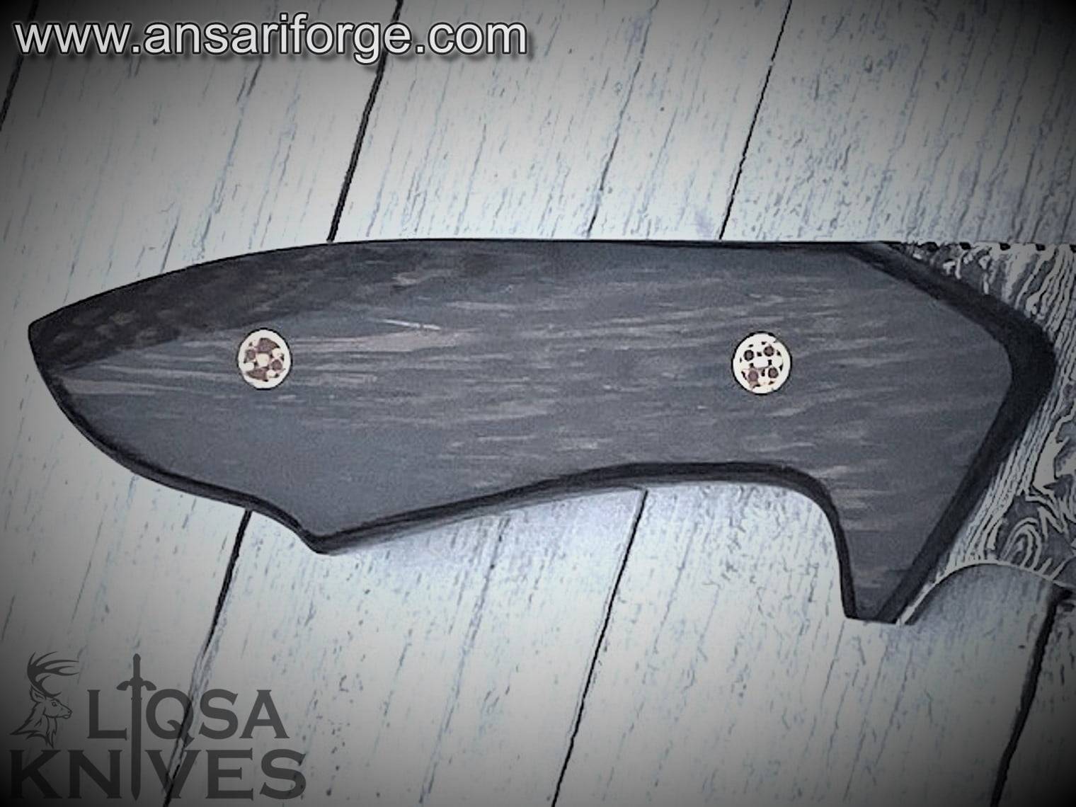 Custom made hand forged Damascus steel tanto hunting knife
