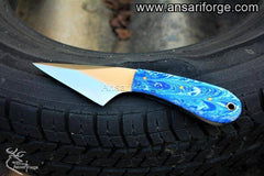 Handmade 420J2 steel EDC knife with leather sheath