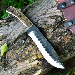 Hand forge high carbon steel full tang hunting knife
