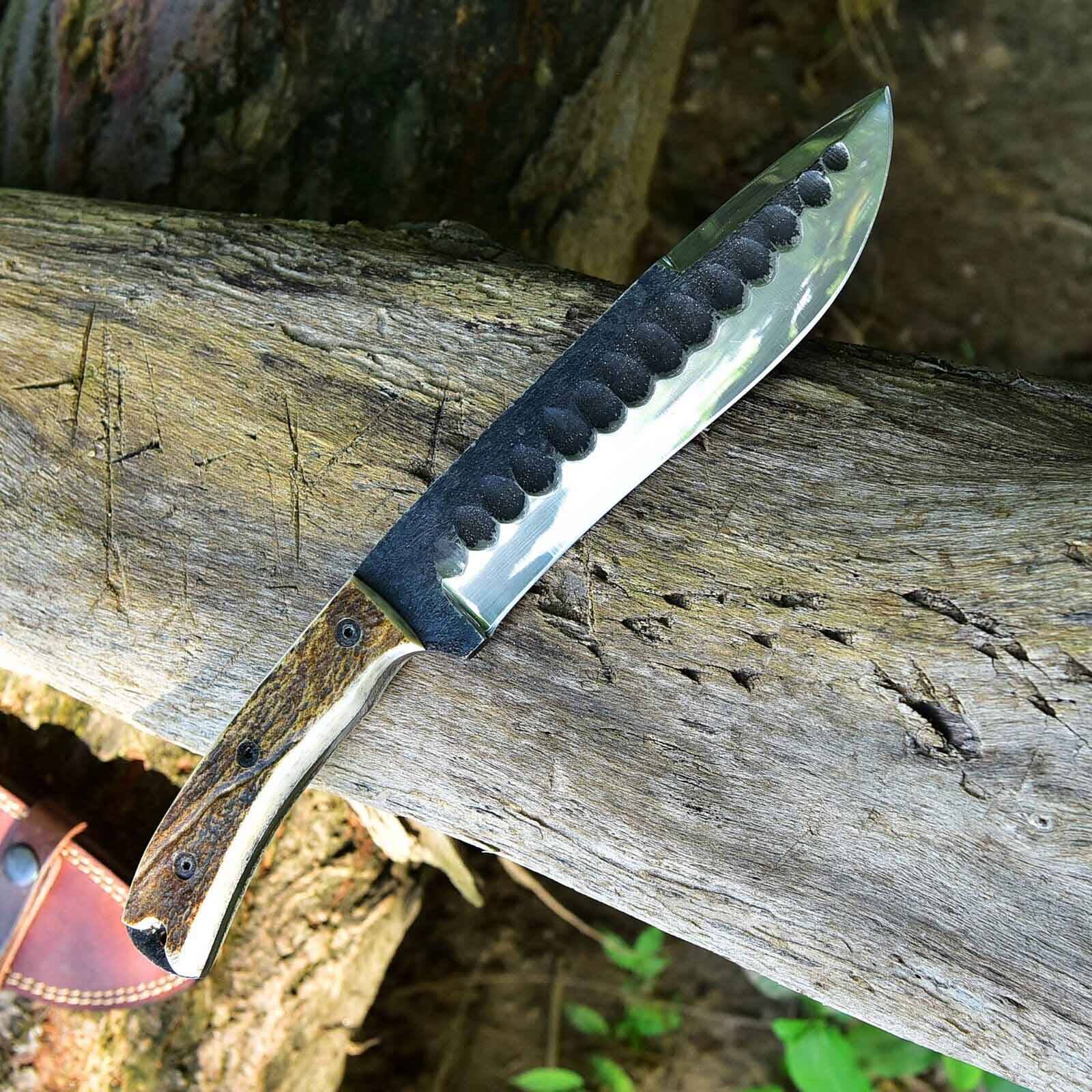 Hand forge high carbon steel full tang hunting knife