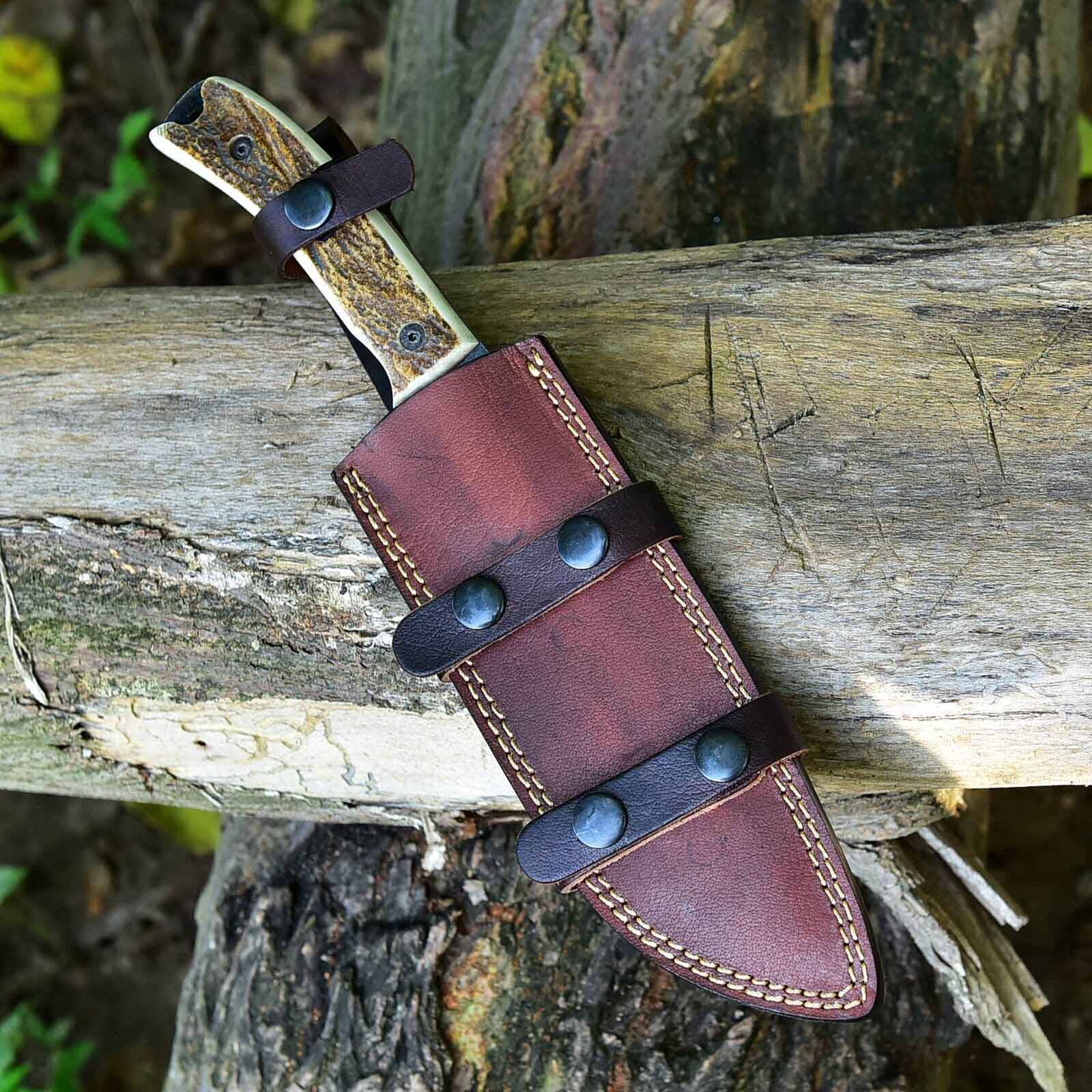 Hand forge high carbon steel full tang hunting knife