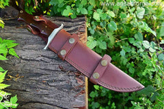 Handmade Damascus Fixed Blade Bowie Hunting Knife