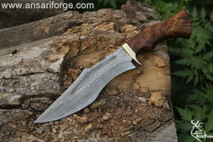Damascus steel customized hunting knife with sheath