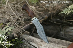 Damascus steel customized hunting knife with sheath