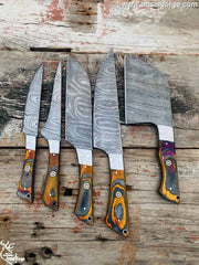 8-inch Damascus Chef Knife - Handcrafted High-Carbon Steel Blade for Professional Cooking.