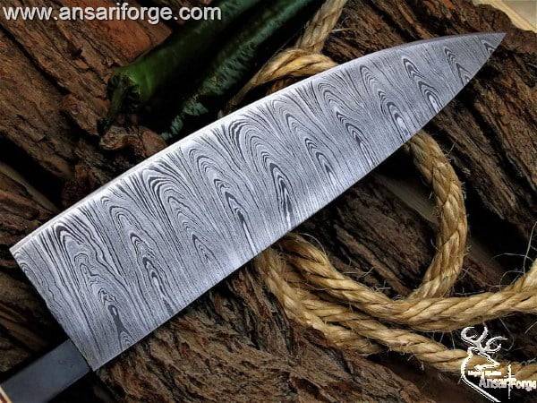 8 inch Damascus steel chef knife wood handle