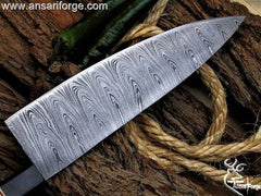 8 inch Damascus steel chef knife wood handle