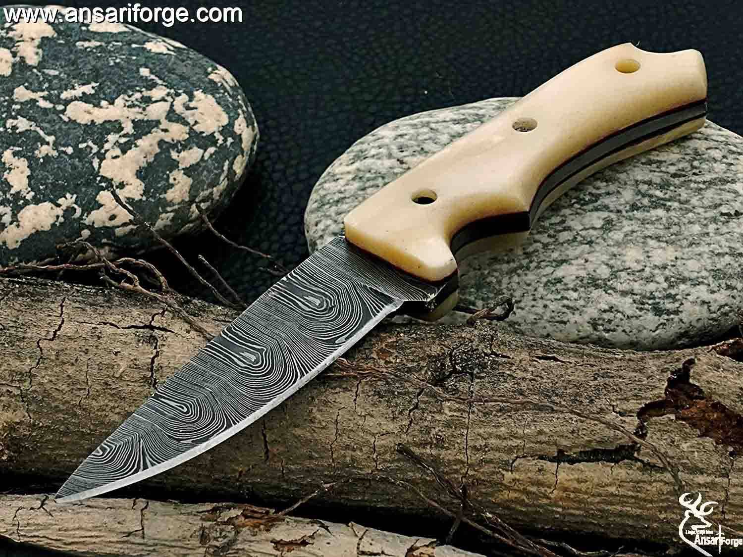 Best fixed blade EDC knife with Damascus blade.