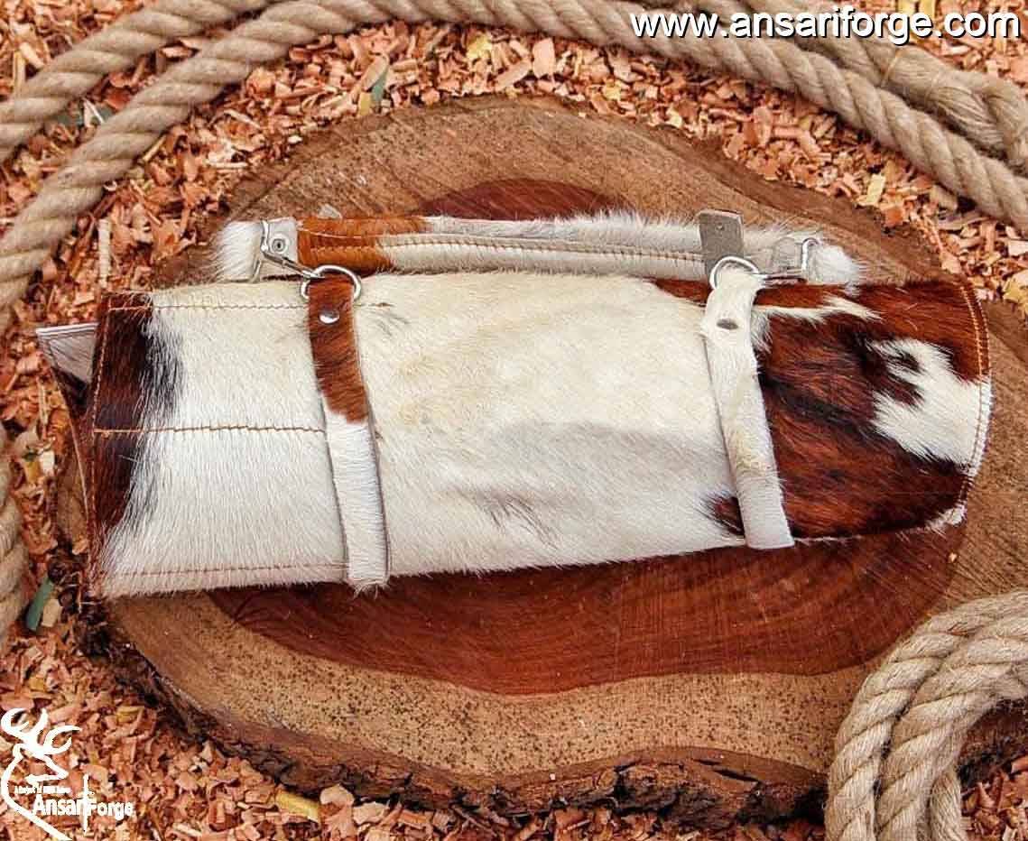 Handmade Damascus Kitchen Knife Set With Roll Bag