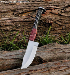 Hand forged railroad spike knife