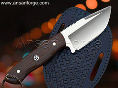 Hunting Knife displayed with its sheath, highlighting the overall length and craftsmanship.