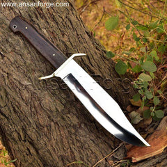 Custom Bowie Knife - Overall view showcasing 15" total length, 10" blade, and 5" handle.