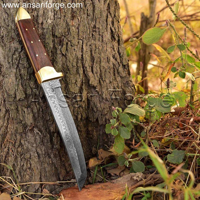 Shoto Tanto Knife by Ansari Forge - Side View