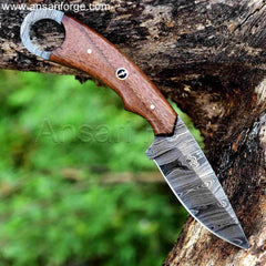 The Claw Damascus Backpacker Knife.Fixed blade knife for camping, hunting, and outdoor adventures.
