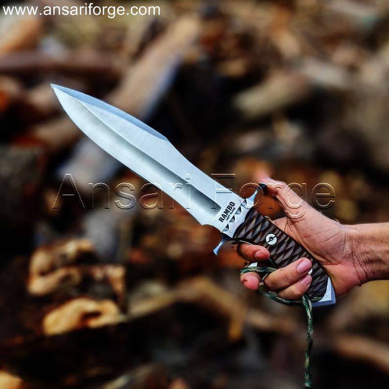 Handmade Custom Bowie Knife by Ansari Forge, Rambo 5 Last Blood Knife Replica