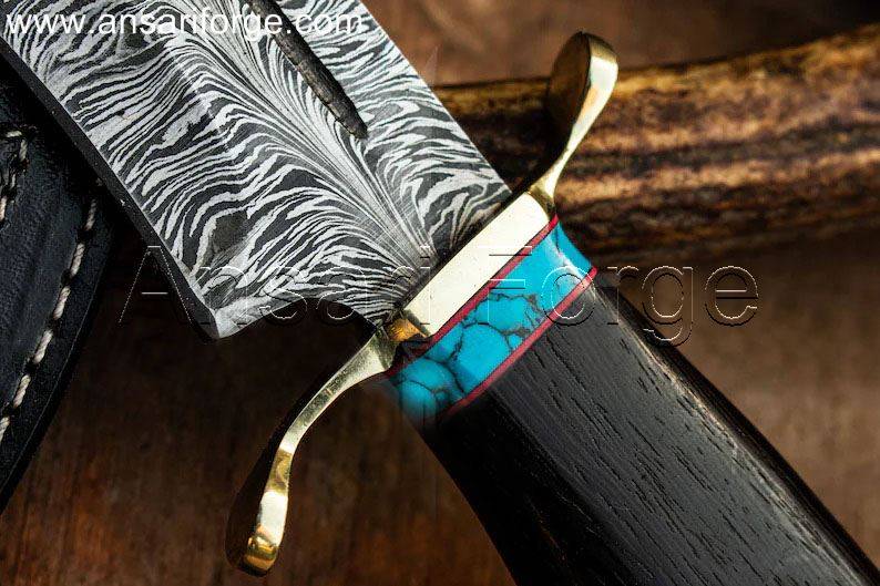 Handmade Feather Damascus Knife's 7.0-inch blade with 480 layers