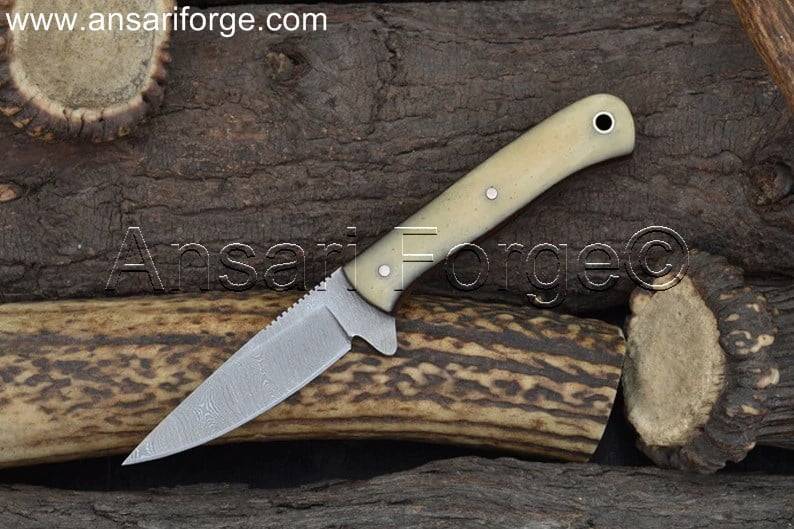 Hand-forged Damascus Steel Cowboy Knife