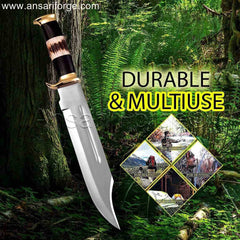 Crocodile Dundee Knife - Handmade Bowie Knife Replica with Sambar Stag Antler Handle and Leather Sheath.