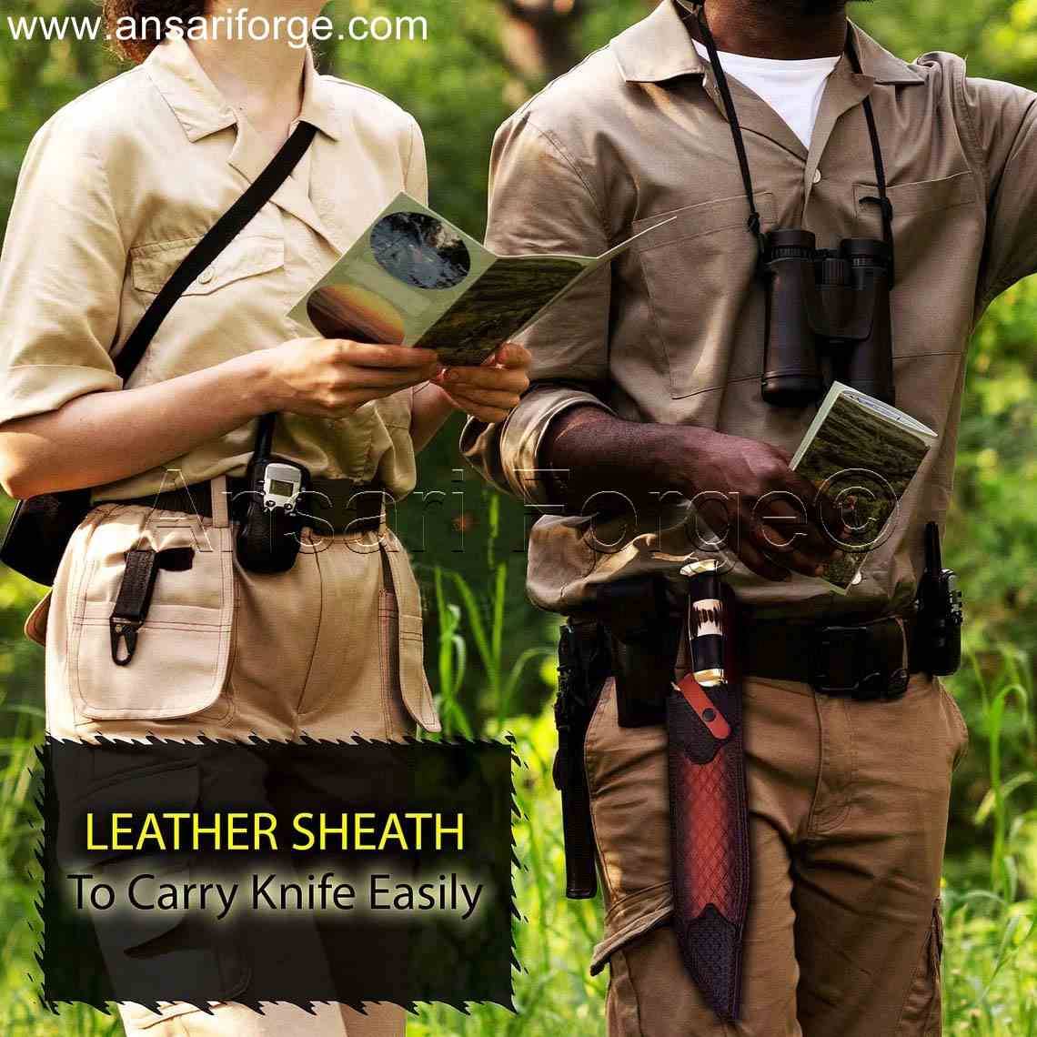 Crocodile Dundee Knife - Handmade Bowie Knife Replica with Sambar Stag Antler Handle and Leather Sheath.