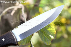 High carbon steel scandi grind blade of best Bushcraft knife.
