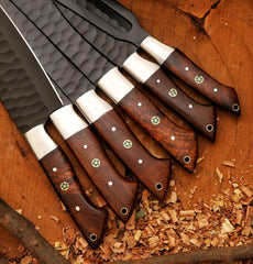 Custom handmade 440c steel chef knife set 6 Pcs BBQ set