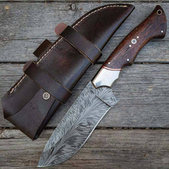 Monster hunter feather damascus knife