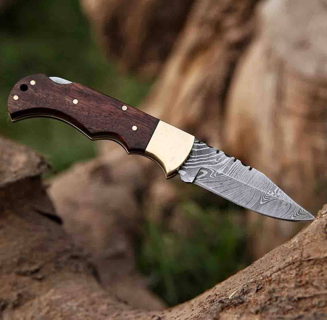 Customized Forgeborn Damascus Folding Knife - Ideal EDC Companion for Ultimate Sharpness and Style.