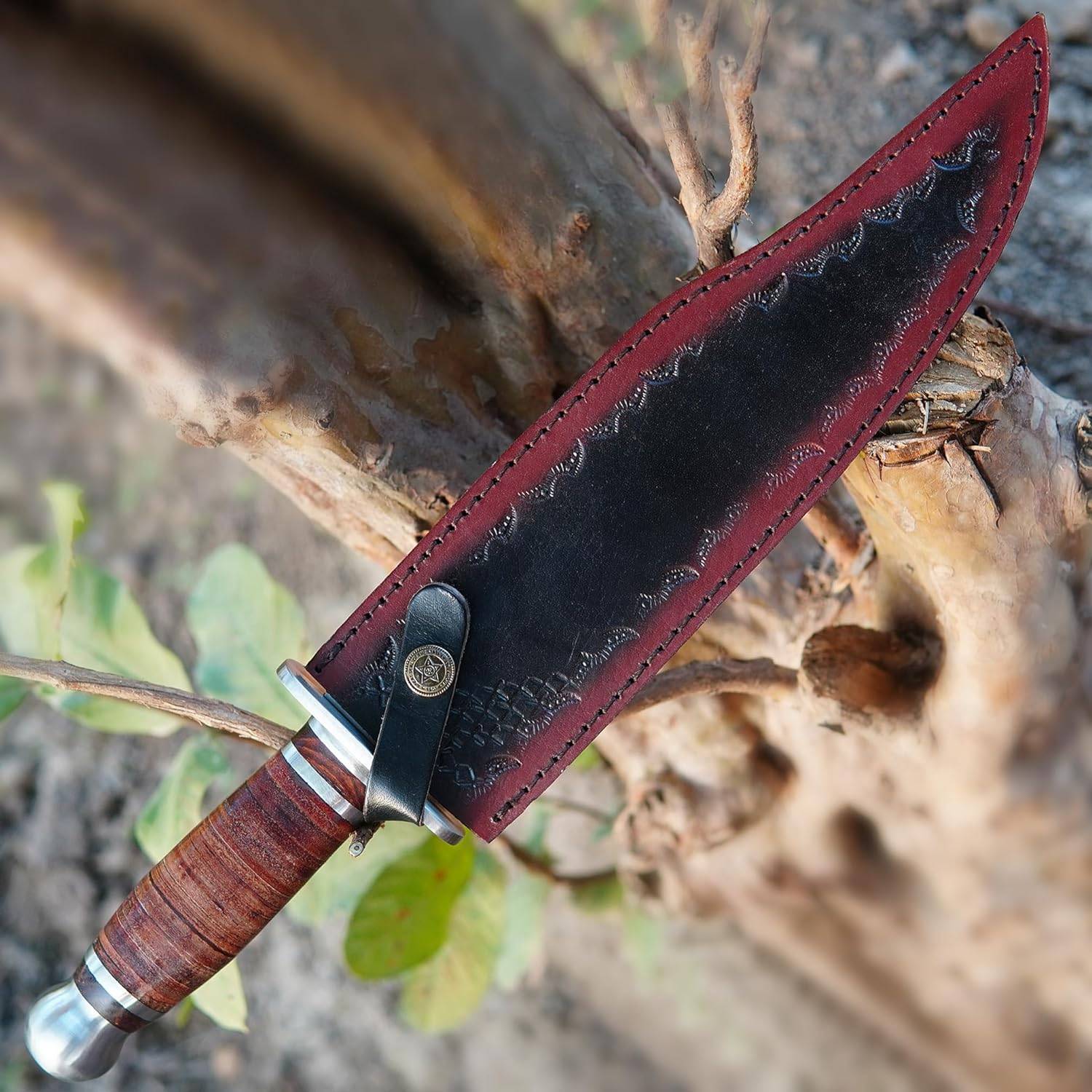 Custom Handmade D2 Steel Bowie Knife With Leather Sheath