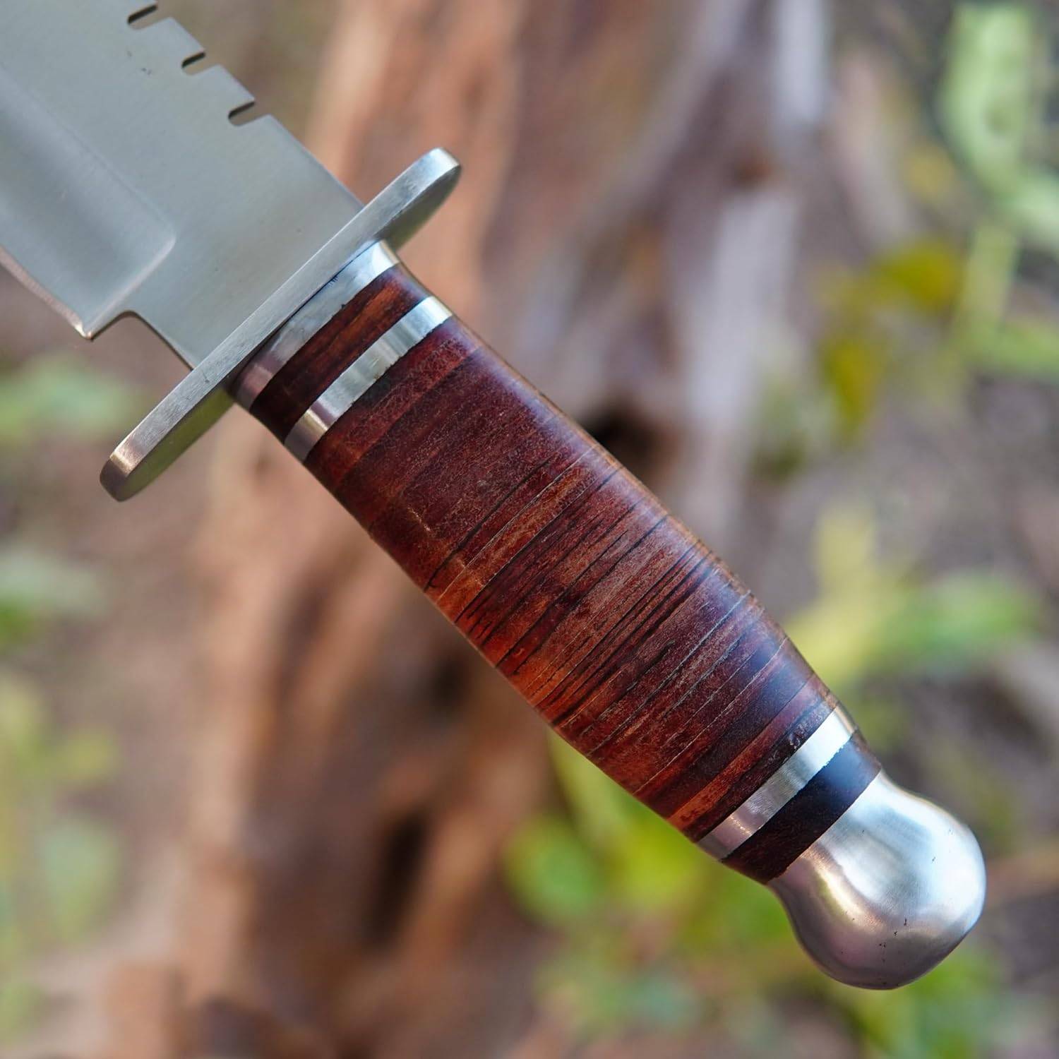 Custom Handmade D2 Steel Bowie Knife With Leather Sheath