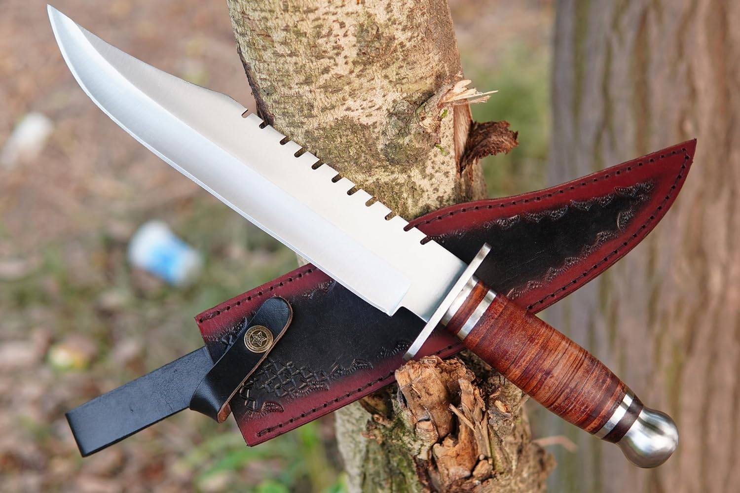Custom Handmade D2 Steel Bowie Knife With Leather Sheath