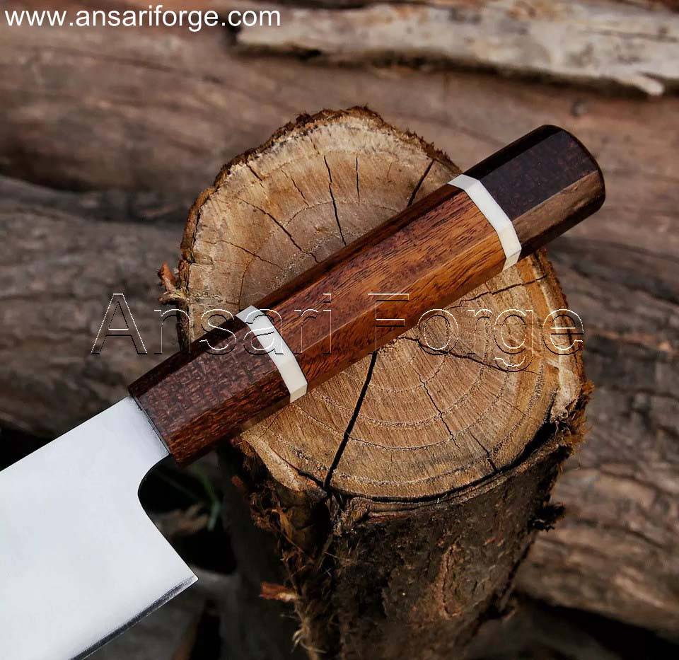 Shun Nakiri Knife - Ergonomic Rosewood Handle with Micarta Bolsters