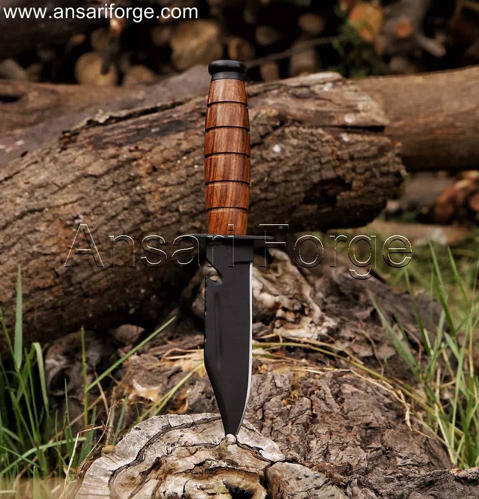 Black Ops Custom Made D2 Steel Fixed Blade Best Military Survival Knife With Sheath