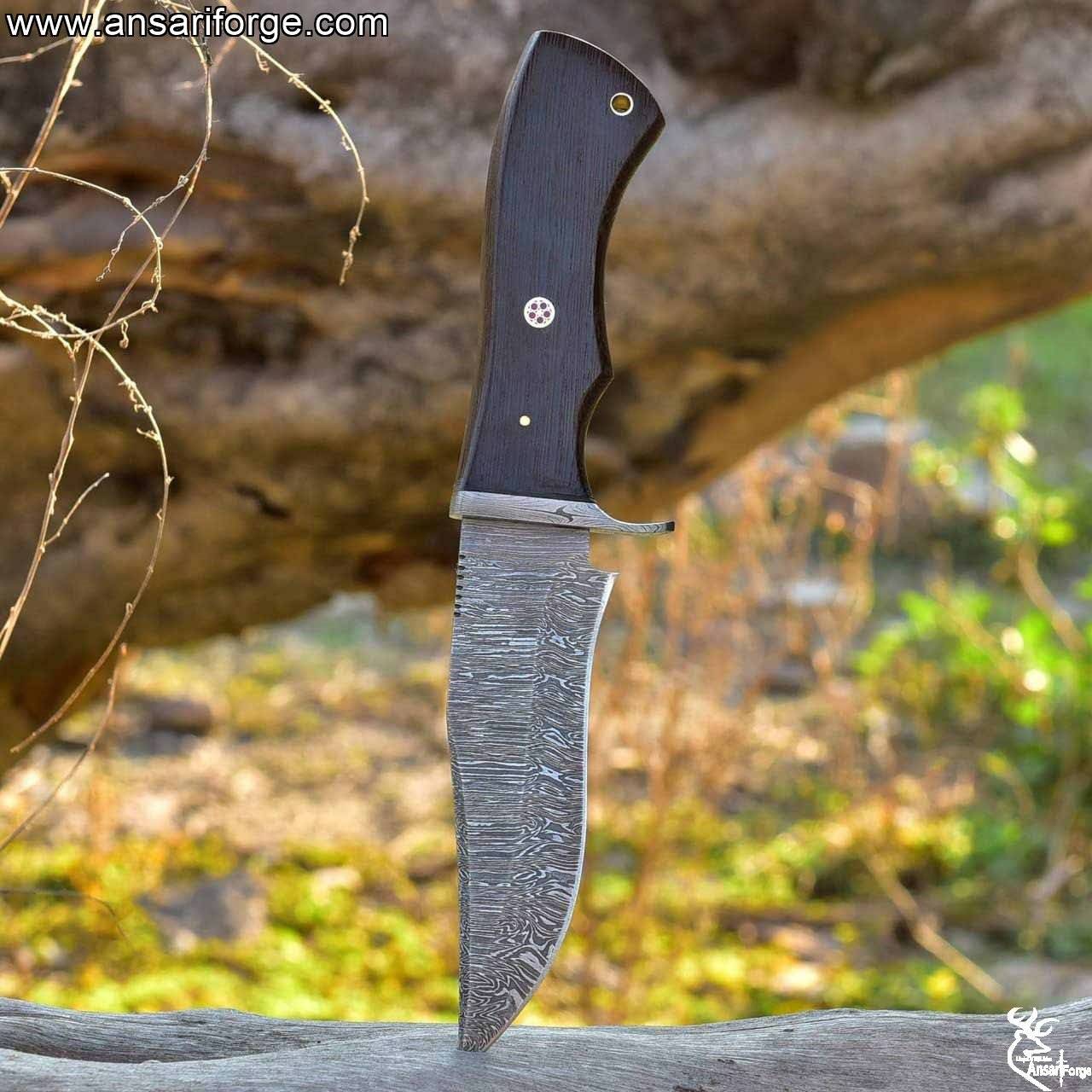 Handmade Damascus Steel Hunting Knife with Damascus Hilt